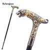 Golden Black Leopard with Tail Fashion Walking Stick for Party Decorative Walking Cane Elegant Crosier Knob Walking Stick 93cm