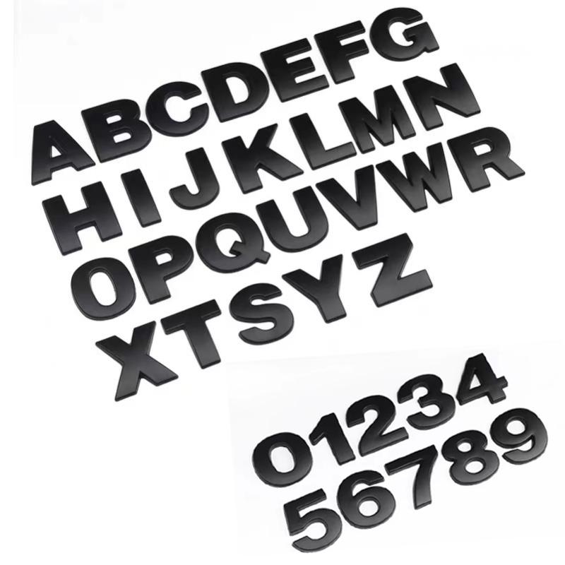 drnqv1 1Pcs 3D Metal 25mm Car Letters Alphabet Emblem Numbers Chrome Labeling Car Sticker Trunk Logo Letters Emblem For Hyundai Toyota