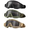Airsoft Goggles Desert Locust Goggles Anti Fog Safety Glasses Impact Resistant Tactical Eyewear with 3 Interchangeable Lenses for Outdoor Cycling