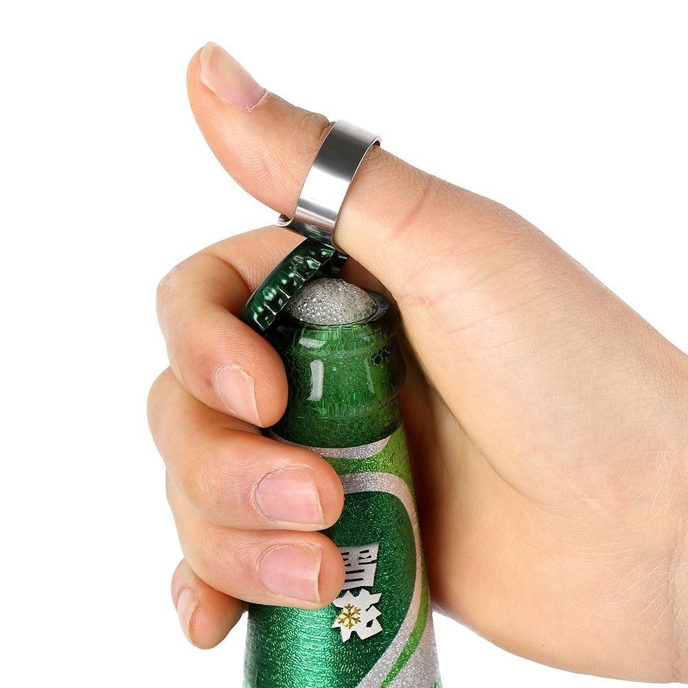 Unique Home & Living Stainless Steel Beer Bottles Opener Kitchen Tool Finger Ring Openers Gadgets