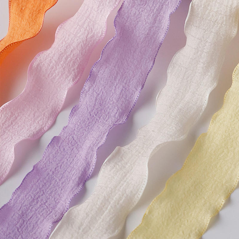 DIY Cake Bouquet Flower Fish Tail Yarn Packaging Ribbon Ruffle Lace Folding Ribbon Linen Wave Lace Ribbon