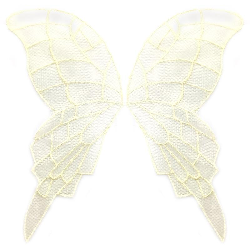 Кружевная сетчатая вышивка бабочка наклейка Бежевый к цветам прозрачная сетчатая основа вышивка DIY кружевные аксессуары симметричные цветочные детали