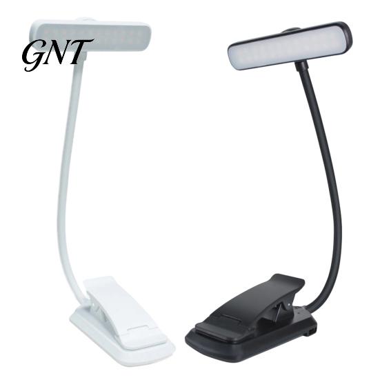 Eye Protection Reading Light Clip-on with Flexible Gooseneck, 24 LED 3 Color Hands Free Book Caring Light, USB Rechargeable Stepless Dimming Desk Lamp