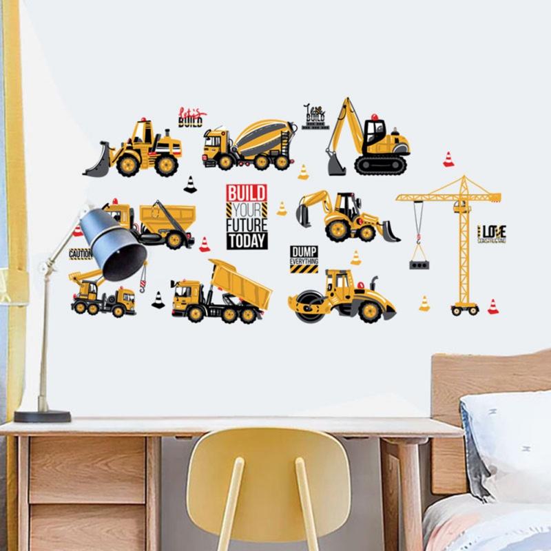Tractor Engineering Car Pattern Children Room Decoration Cute Kindergarten Wall Decoration Stickers