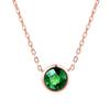 Simply Small Round 1 Carat Cubic Zirconia Pendant Necklace For Women Girls Rose Gold Colorful Crystal Chain On Neck Jewelry N388