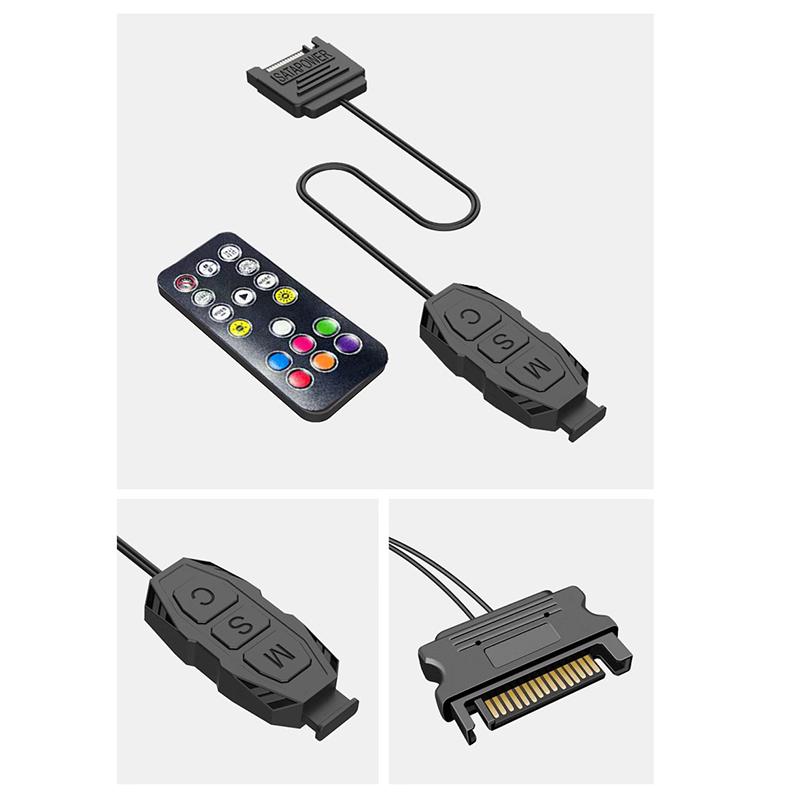 ARGB контроллер 5V 3Pin интерфейс SATA удлинительный кабель контроллер подсветки адаптер для ПК вентилятор кулер для процессора вентилятор светодиодная лента радиатор