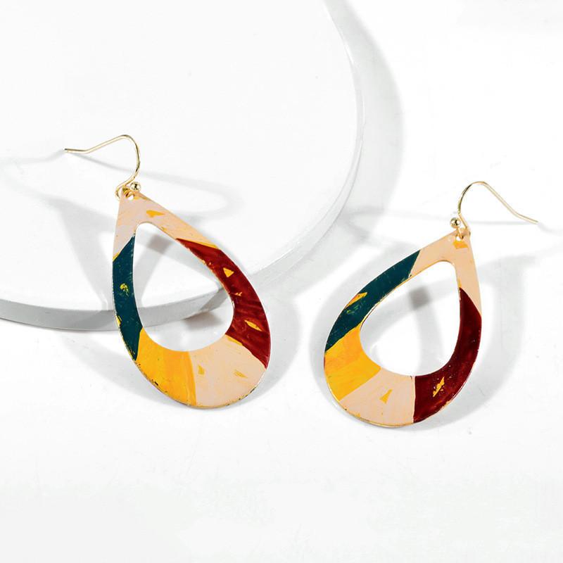 Stylish Graffiti Double-sided Geometric Alloy Earrings For Women Trendy And Unique Design