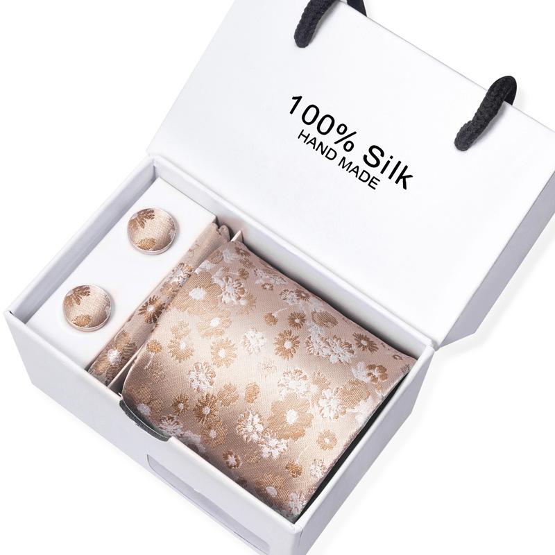 Мужской деловой галстук, квадратный шарф, подарочная коробка, полосатый простой костюм, рубашка, галстук, черный подарочный набор в коробке