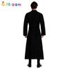 Halloween Costumes Drama Stage Costumes Men Noble Black Robe Priests Western Party Cosplay Costumes