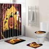 Halloween Shower Curtain Floor Mat Combination Four-Piece Set Bathroom Toilet Carpet Shower Room Foot Mat