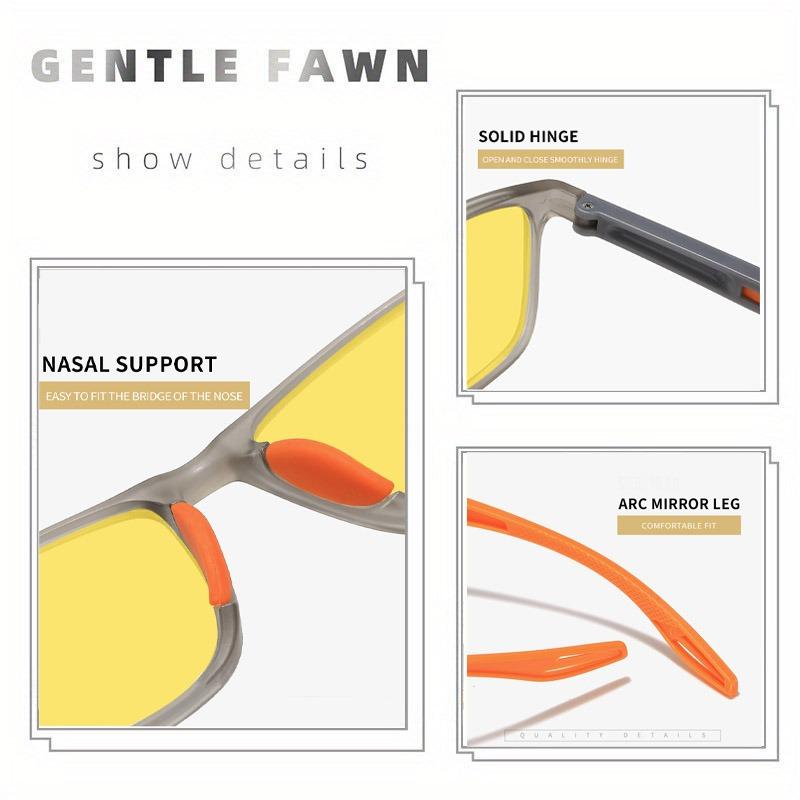 Non-polarized Sports Night Vision Men Women Fashion Anti Blue Light Computer Eyewear Unisex Flexible Square Frame Anti-glare Driving Eyewear