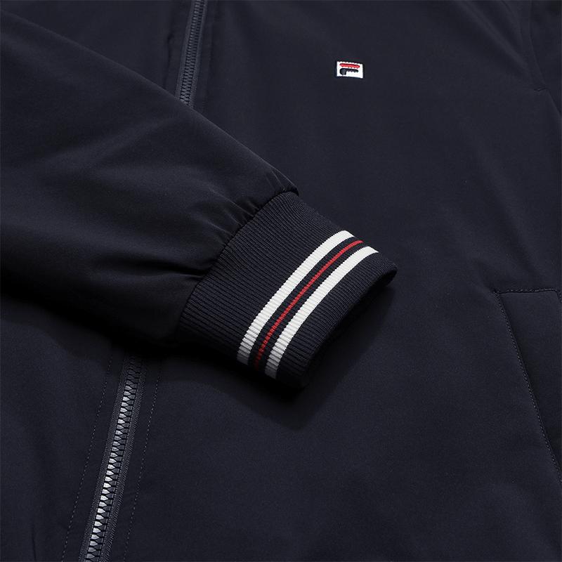 Fila Heritage Classic Удобный Мягкий Кардиган Хлопковая Куртка с Воротником Бейсбол Мужские куртки Легендарно-Синий F11M548912FNV
