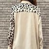 GMXIA Women's Vintage Casual Single-Breasted Leopard Print Autumn Winter Long Sleeve POLO Neck Loose Jackets & Coats