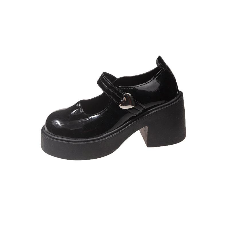 Туфли Мэри Джейн женские осень-зима 2025 новые модные универсальные туфли с круглым носком и толстым каблуком водонепроницаемые туфли на платформе одинарные
