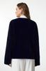 Women's Fashionable Stylish Cardigan Navy Blue Furry Coat Look Knitwear Cardigan