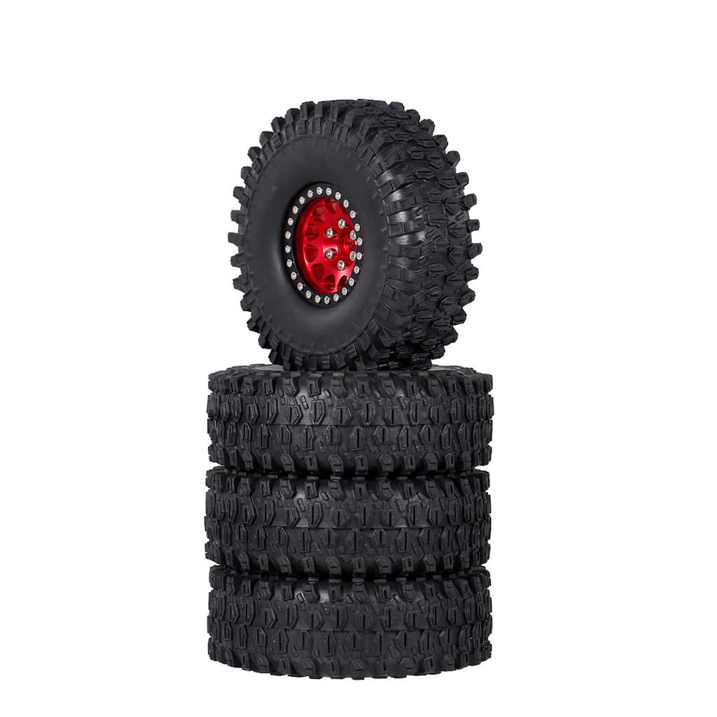 4PCS 1.9in Crawler RC Rubber Tires with Metal Rim for 1 10 RC Rock Crawler Traxxas Trx 4 Trx 6 Axial Scx10 90046 RC4WD