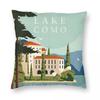 Lake Como Lombardy Italy Square Pillowcase Polyester Linen Velvet Creative Zip Decorative Throw Pillow Case Home Cushion Cover