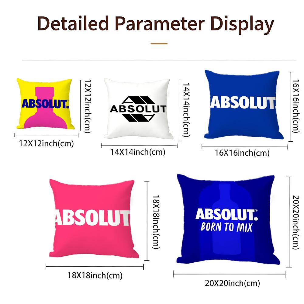 Alcohol Absolut Cushion Cover Cushion Cover Set 4Pcs 50X50 45X45 40X40 Pillowcase Decorative Sofa Home Decor