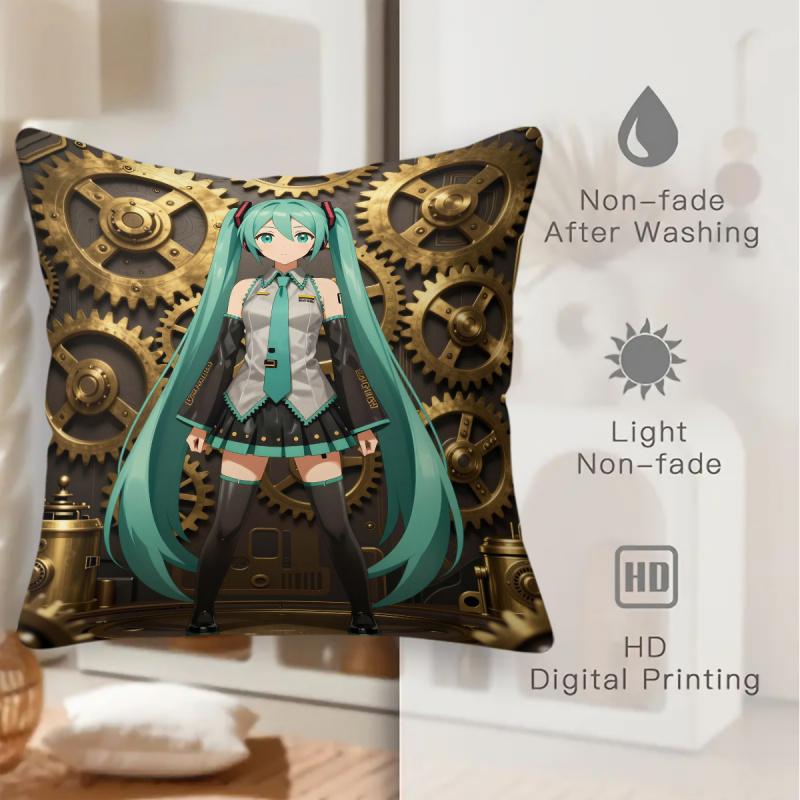 Steampunk Hatsune Miku Throw Pillow18.18 Inch Cushion Accent Pillow Includes Pillow Core Hd Print For Teens Sofa Bedroom