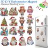 6Pcs Acrylic Special Shape Santa Claus Diamond Art Magnets Decals Diamond Painting Refrigerator Magnet for DIY Crafts Party Gift