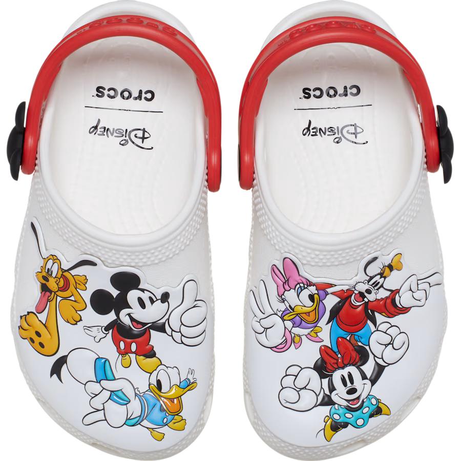 Crocs Клоги Mickey Friends Classic Удобные Универсальные Низкие Ботинки для ходьбы Детские клоги Белые 211485-90H
