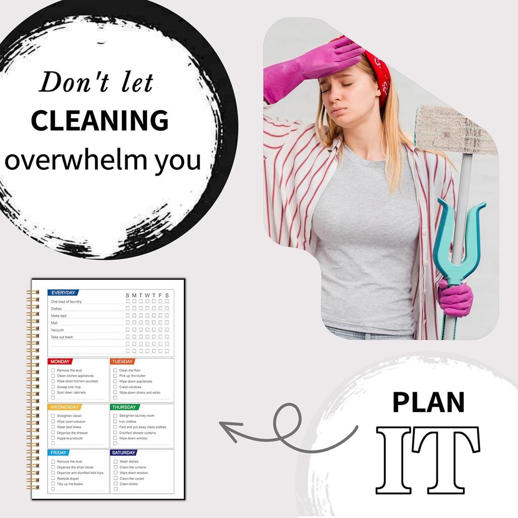 ADHD Cleaning Planner, Cleaning Schedule and Checklist, Undated Daily and Weekly Household Cleaning Checklist Planner, Organize Your Home to Keep