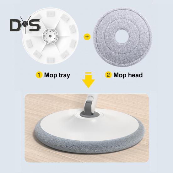 Retractable Handle Mop 360 Degree Rotating Cleaning Microfiber Wet Dry Floors Mop Bucket Set Easy Corner Cleaning Mop