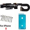 Front Camera Flex Cable With Mic Light Sensor For iPhone 7 7P 8 Plus Replacement Full Set Screw Set + Waterproof Tape