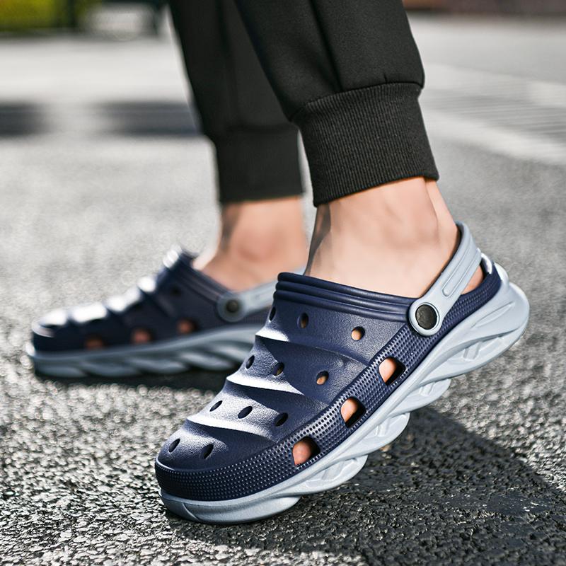 Модная дышащая износостойкая легкая мужская садовая обувь, сандалии, мужские тапочки