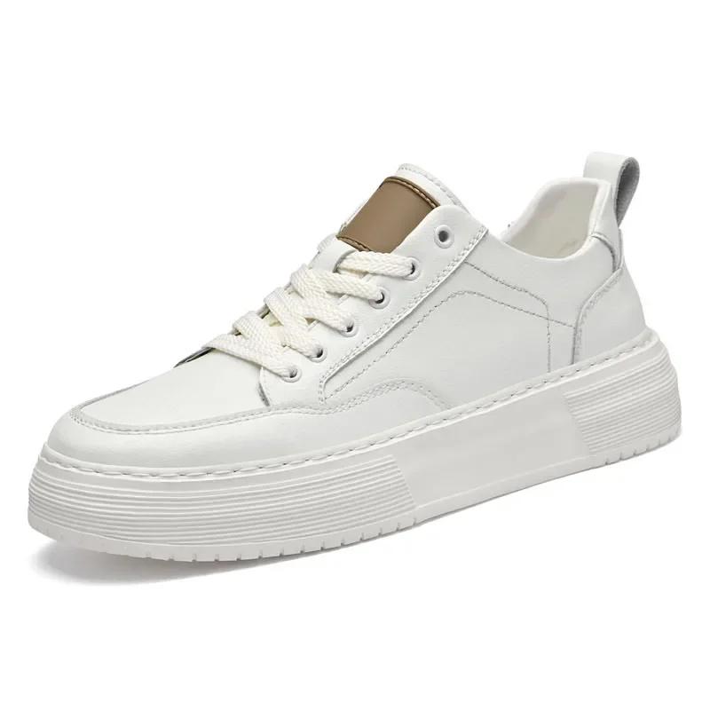 Fashion Luxury Brand Genuine Leather Casual Shoes Outdoor Men's Oxford Shoes Thick Bottom Male Vulcanize Shoes Soft Skateboard Footwear