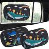 Window Sunshade Cover With Cute Cartoon Pattern For Baby Kids Children Heat Block Anti UV Rays Sun Glare Blind Protection Decoration Car Accessories