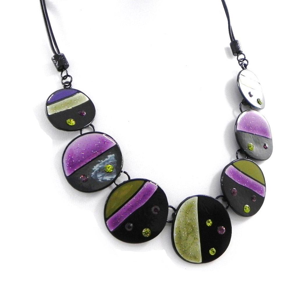 NOA [H9080] - Дизайнерское колье «Нора» фиолетово-зеленый