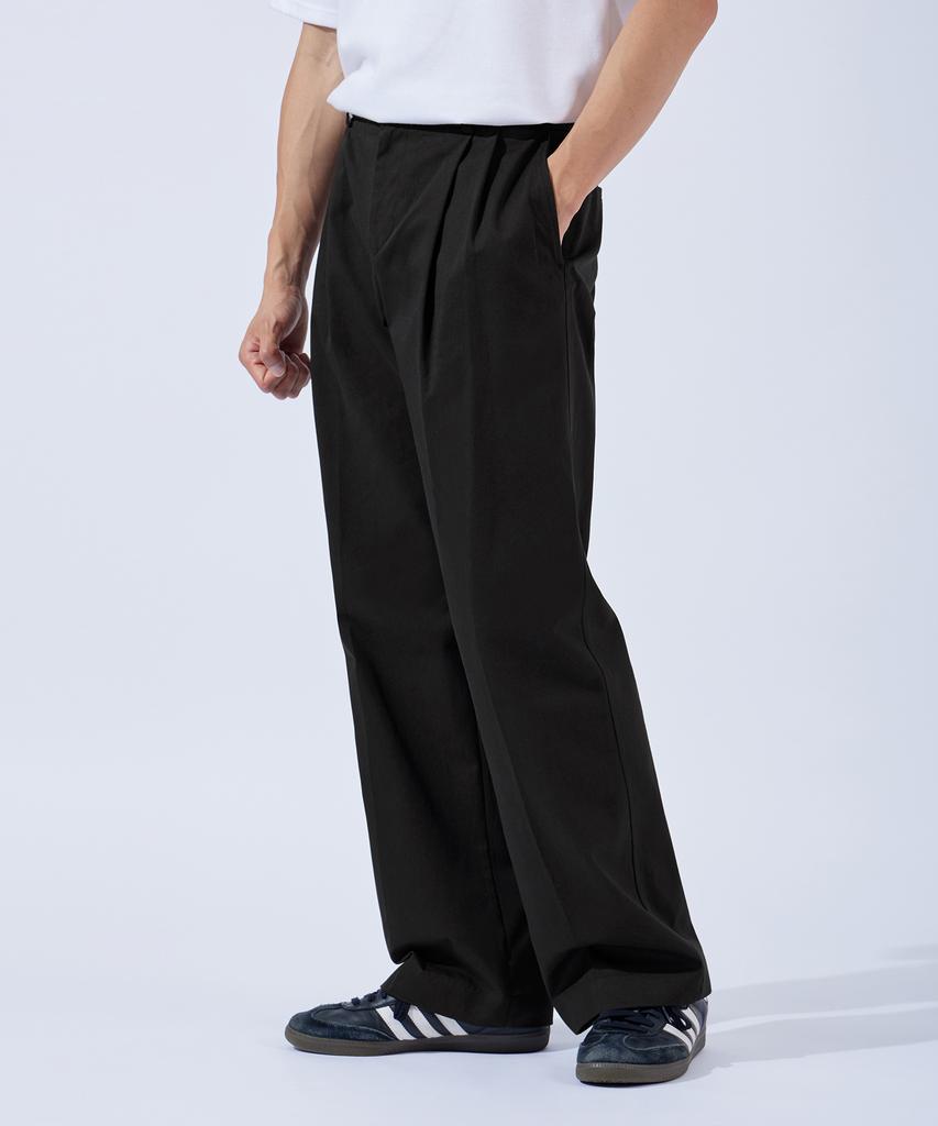 TOPBOY [2Pack] Relaxed Cotton Double-Pleat Wide Chino Pants 3 Colors