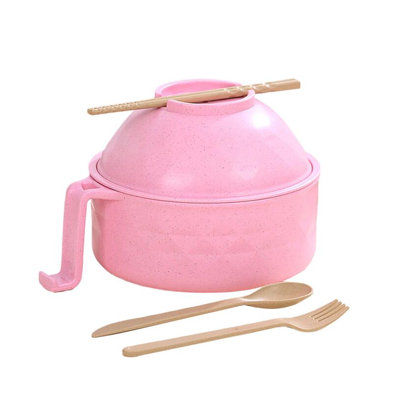 Миска для лапши быстрого приготовления с посудой Большая вместимость Экологически чистая пшеничная солома Дренажная миска для воды Ручка против ожогов