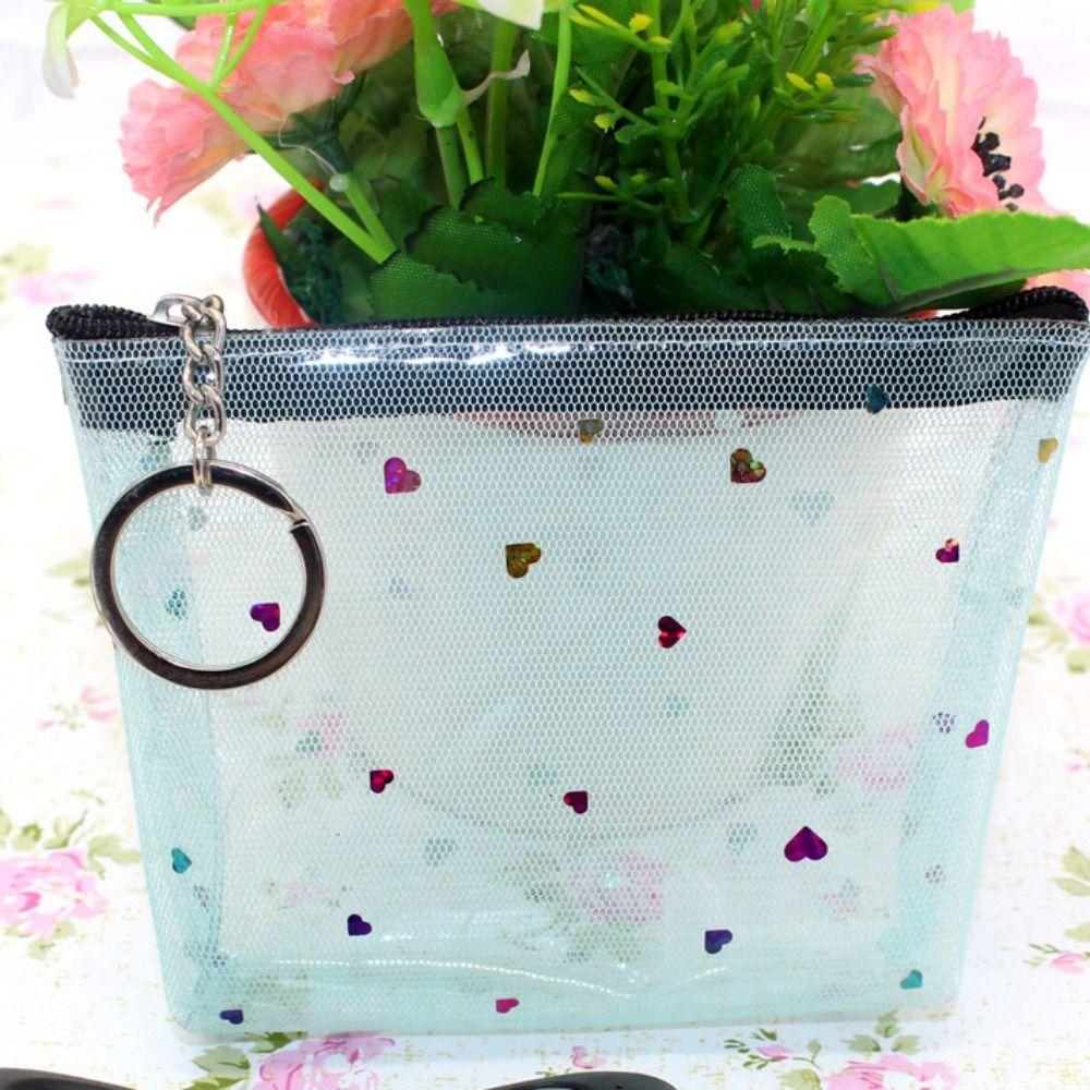 Zipper Transparent Coin Purse Candy Color Card Storage Bag Simple Small Wallet Lady