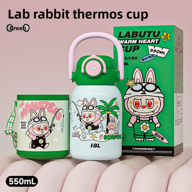 Милая мультяшная детская чашка-термос большой вместимости, с высокой ценностью, с двойной соломинкой для питья, портативная уличная чашка для воды для мальчиков и девочек