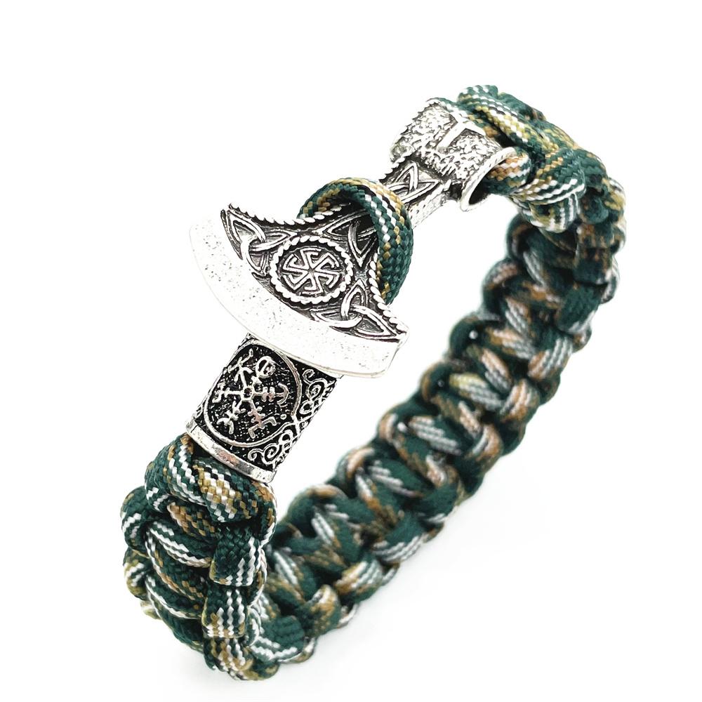 Славянский Топор Перуна Амулет Коловрат Руны Викингов Бусины Мужской Браслет Vikingos Украшение