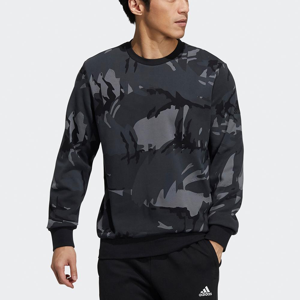 Adidas Camo AOP Sweatshirt Men Tops Dark-Grey H65646
