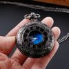 10 шт./лот Оптовая продажа Винтажные Римские Карманные Часы Романтическое Небо со Звездами Дизайн Звезда Цепочка для Ожерелья Кварцевые Карманные Часы-Подвеска
