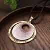 Новое эмалевое круглое колье-подвеска с кожаным шнурком с плавным переходом цвета, женское простое модное кольцо с высоким чувством, длинное колье