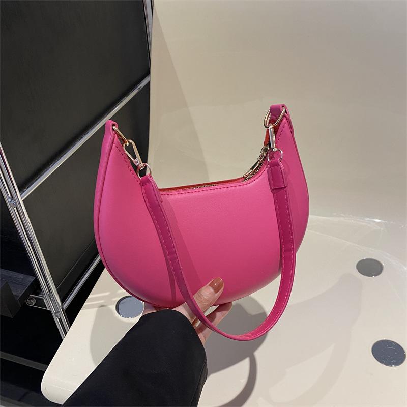 Женские сумки, сумки подмышками, модные сумки через плечо, простые однотонные сумки в форме полумесяца, универсальные сумки для поездок на работу