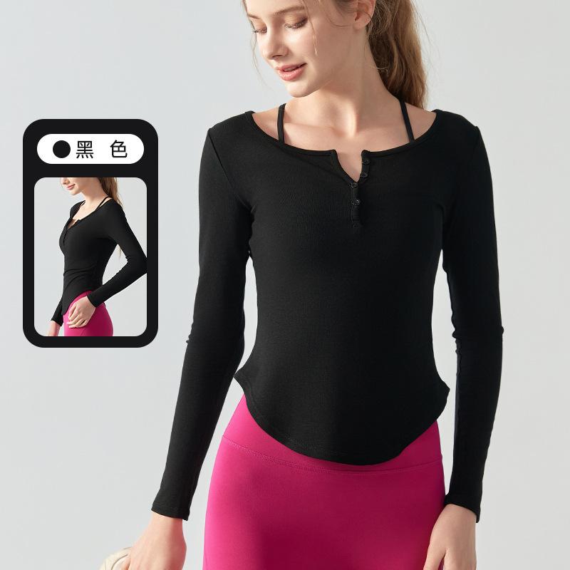 Yoga clothes women's autumn and winter new slim-fit and thin sports tops professional running Pilates training fitness long sleeves
