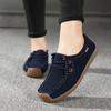 Fashion New Arrival Women Casual Shoes 2024 Suede Leather Flats Sneakers Lace Up Moccasins Ladies Shoes Fashion Loafers Plus Size 35-42