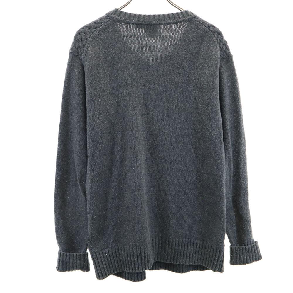 Armani Exchange Мужской свитер с V-образным вырезом, с длинным рукавом, M, темно-серый трикотаж, б/у