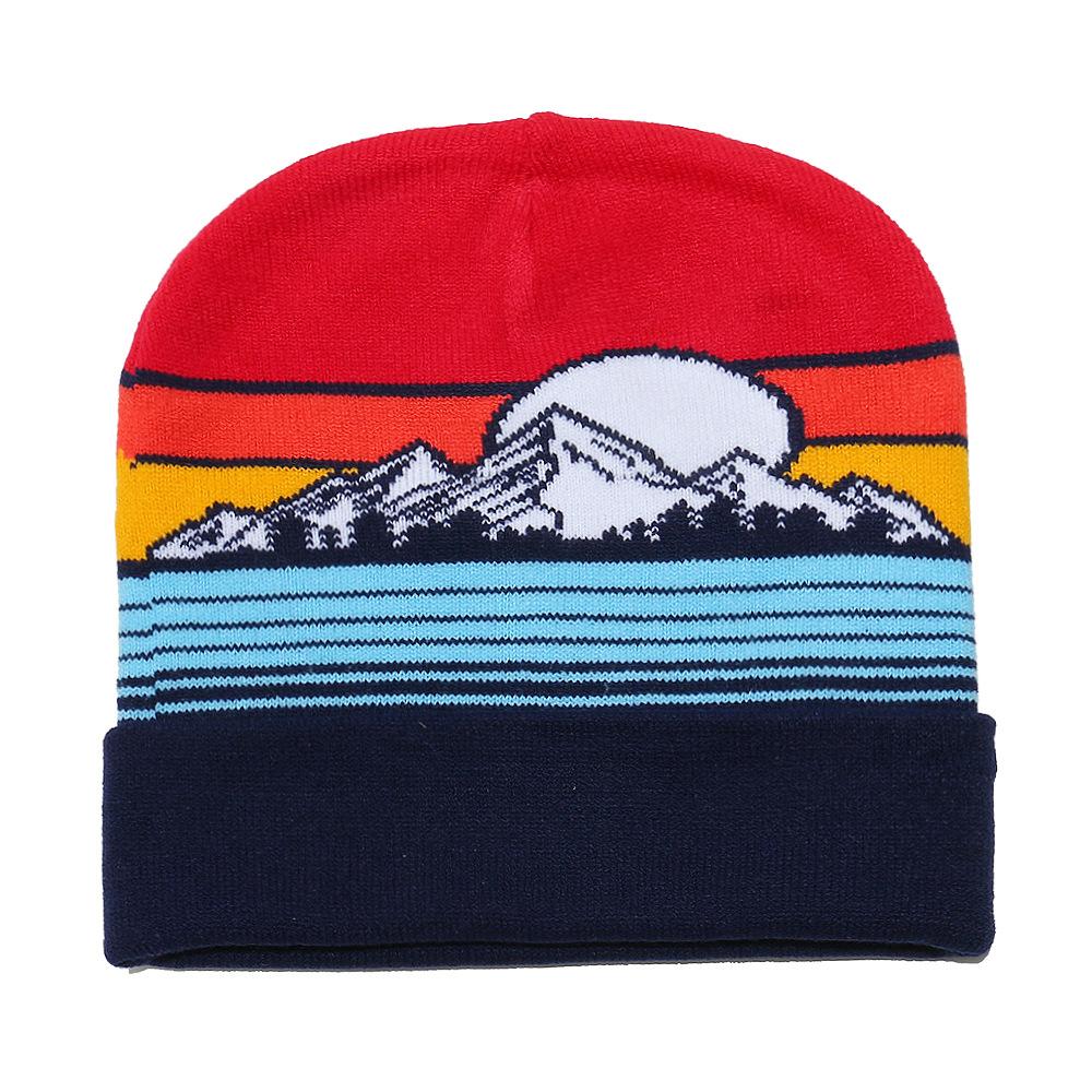 Autumn and winter new wool hat women's casual versatile cute colored love jacquard knitted hat couple
