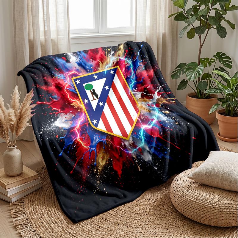 Atletico Madrid Theme blanket Soft Flannel Blanket Plush Throw Blanket Cozy Sofa Bed Blanket for Home Decor