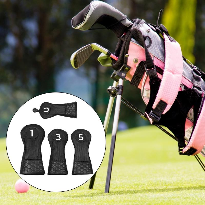 4Pcs Golfs Club Cover PU Golfs Iron Headcover Golfs Club Head Cover Gifts for Men Women Golfs Driver Golfs Putter Cover