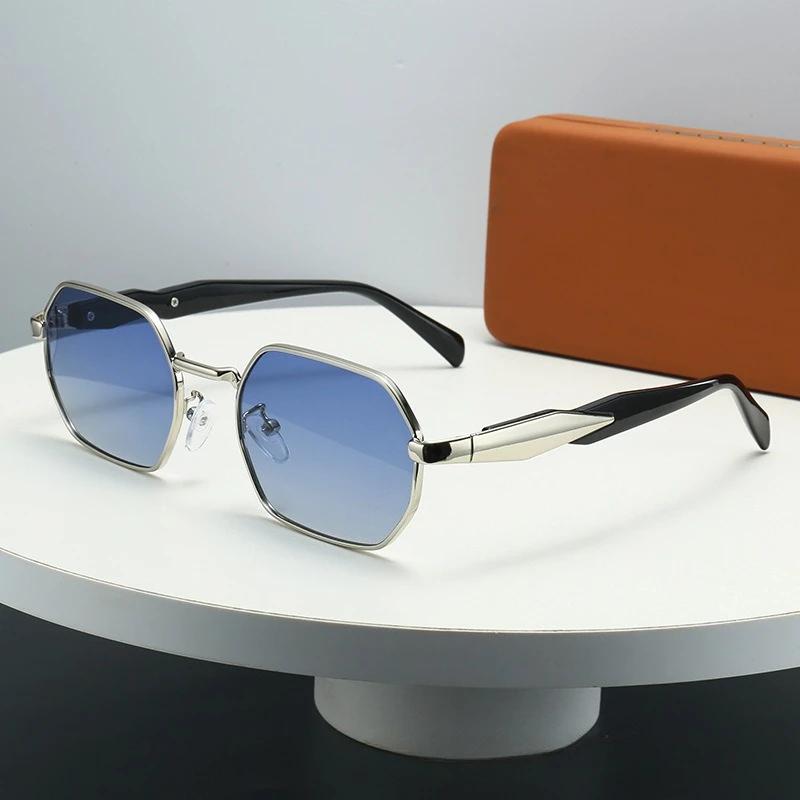 Новые ретро-солнцезащитные очки для женщин и мужчин, модные, многоугольная металлическая оправа, люксовый бренд, дизайнерские, с защитой UV400