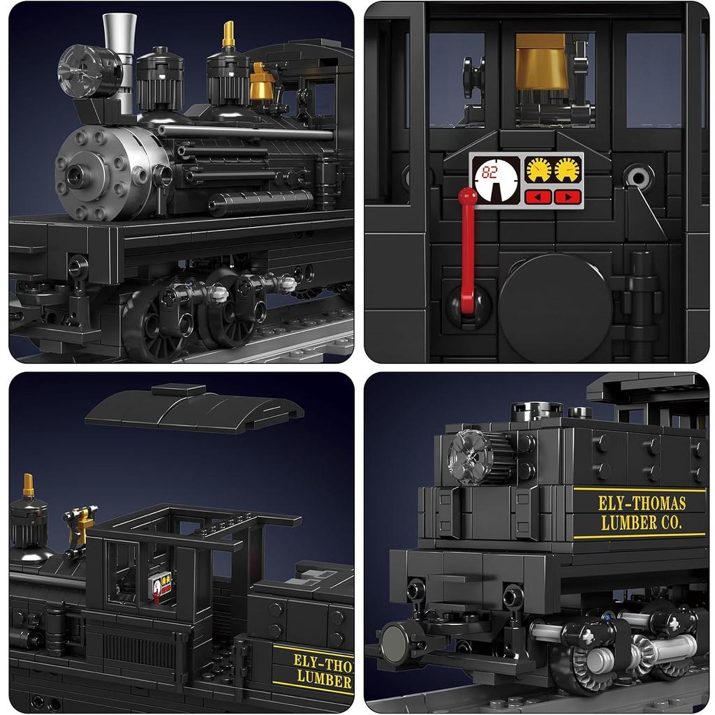 MOULD KING 12032 Technical Car Toys Remote Control Shay-type Steam Locomotive Model Assembly Train Brick Toys Kid Christmas Gift