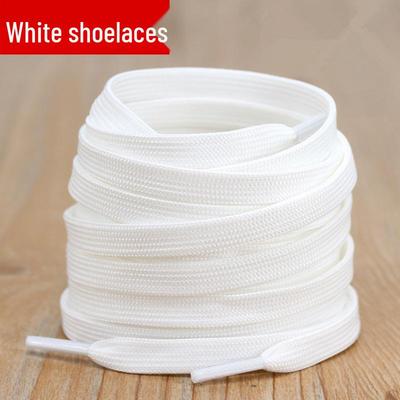 Плоские белые шнурки для AJ1, Air Force One, AF1, мужских и женских парусиновых кроссовок - Включает пару черных и пару белых шнурков